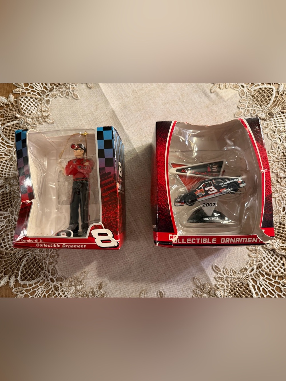 2004 & 2007 NASCAR Ornaments Trevco Brand Dale Earnhardt, Jr. Two.
